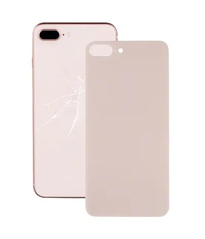 Easy Replacement Big Camera Hole Glass Back Battery Cover with Adhesive for iPhone 8 Plus(Gold)