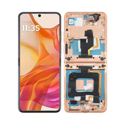 For Motorola Razr 50 Ultra Original LCD Screen Digitizer Full Assembly with Frame (Gold)