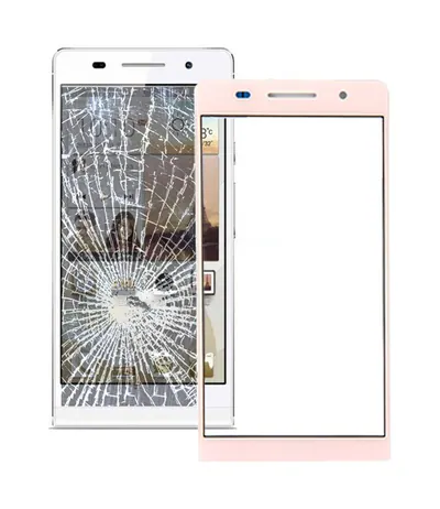 Front Screen Outer Glass Lens for Huawei Ascend P6(Pink)
