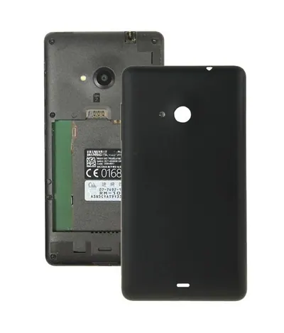 Bright Surface Solid Color Plastic Battery Back Cover for Microsoft Lumia 535(Black)