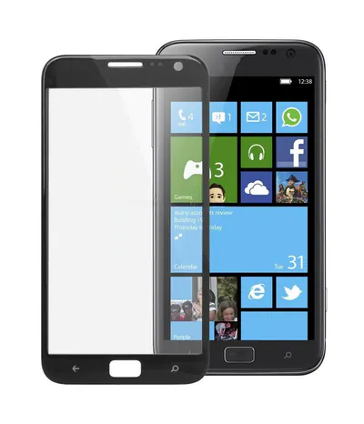 For Samsung ATIV S / i8750 Front Screen Outer Glass Lens (Black)