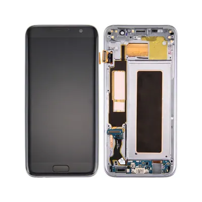 Original LCD Screen and Digitizer Full Assembly with Frame & Charging Port Board & Volume Button & Power Button for Galaxy S7 Edge / G9350(Black)