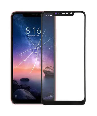 Front Screen Outer Glass Lens for Xiaomi Redmi Note 6 Pro(Black)