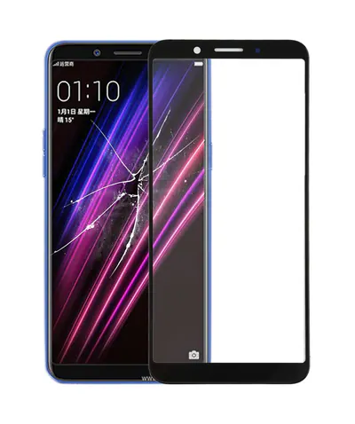 For OPPO A1 Front Screen Outer Glass Lens (Black)