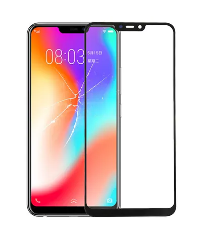 For Vivo Y83 Front Screen Outer Glass Lens (Black)