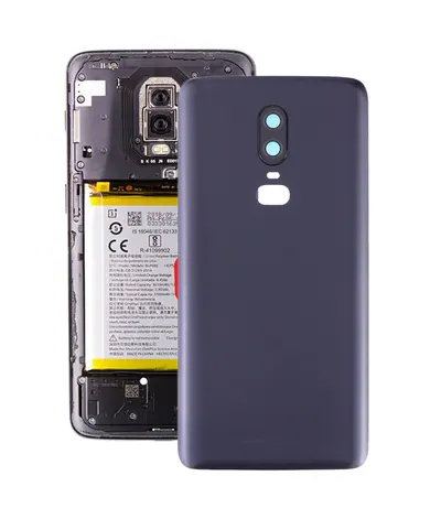 For OnePlus 6 Frosted Battery Back Cover with Camera Lens (Black)
