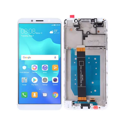 OEM LCD Screen for Huawei Y5 Prime (2018) Digitizer Full Assembly with Frame (White)