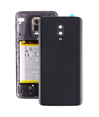 For OnePlus 6T Original Battery Back Cover with Camera Lens (Jet Black)