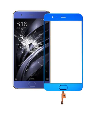 Front Screen Outer Glass Lens Support Fingerprint Identification for Xiaomi Mi 6(Blue)