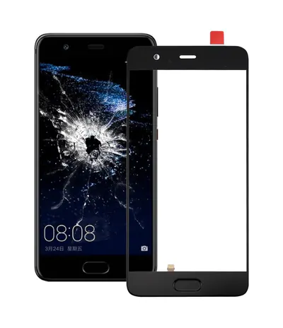 For Huawei P10 Plus Front Screen Outer Glass Lens, Support Fingerprint Identification (Black)