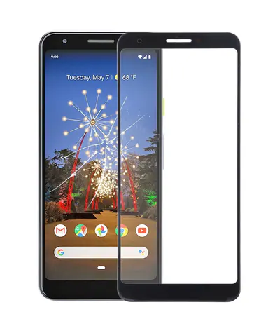 Front Screen Outer Glass Lens for Google Pixel 3a XL(Black)