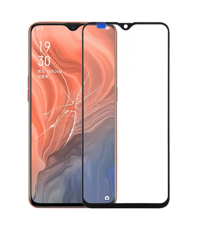 For OPPO Reno Z Front Screen Outer Glass Lens (Black)