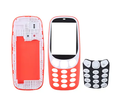 Full Assembly Housing Cover with Keyboard for Nokia 3310(Red)
