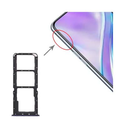 For OPPO Realme X2 SIM Card Tray + SIM Card Tray + Micro SD Card Tray (Purple)
