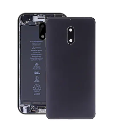 Battery Back Cover with Camera Lens & Side Keys for Nokia 6(Black)