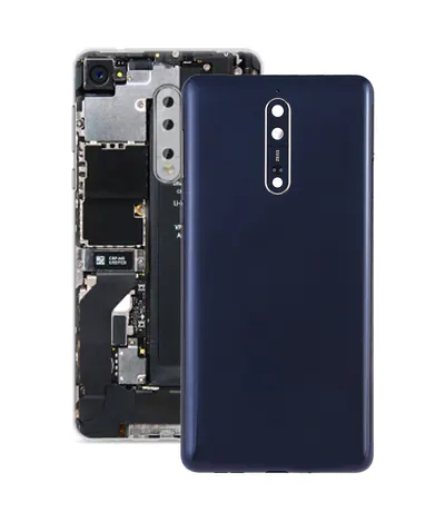 Battery Back Cover with Camera Lens & Side Keys for Nokia 8(Blue)