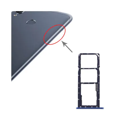 SIM Card Tray + SIM Card Tray + Micro SD Card Tray for Asus Zenfone Max M2 ZB633KL(Blue)