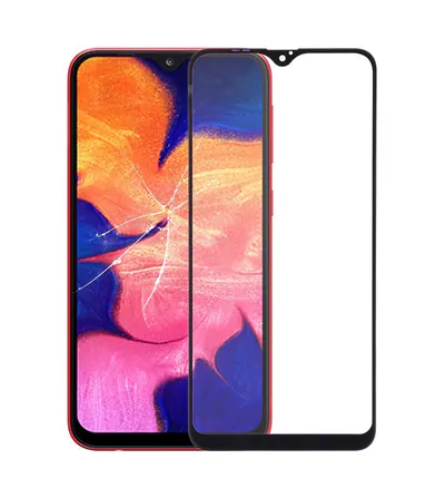 For Galaxy A10 Front Screen Outer Glass Lens (Black)
