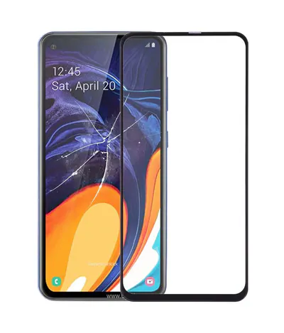 For Galaxy A60 Front Screen Outer Glass Lens (Black)