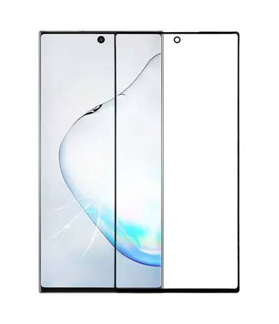 For Galaxy Note 10 + Front Screen Outer Glass Lens (Black)