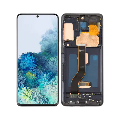 Original Dynamic AMOLED LCD Screen for Galaxy S20+ 4G Digitizer Full Assembly with Frame (Black)