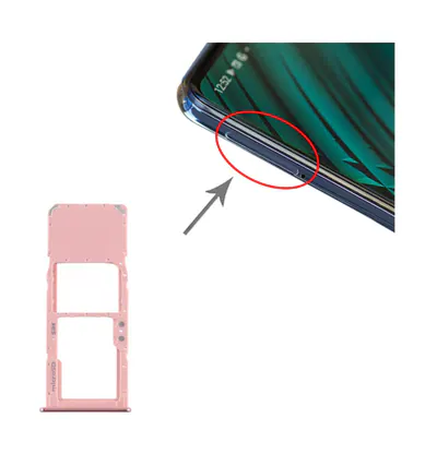 For Samsung Galaxy A51 SIM Card Tray + Micro SD Card Tray (Pink)