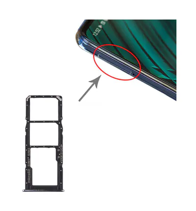 For Samsung Galaxy A51 / A515 SIM Card Tray + SIM Card Tray + Micro SD Card Tray (Black)