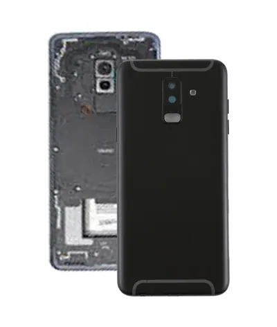 For Galaxy A6+ (2018) / A605 Back Cover with Side Keys & Camera Lens (Black)