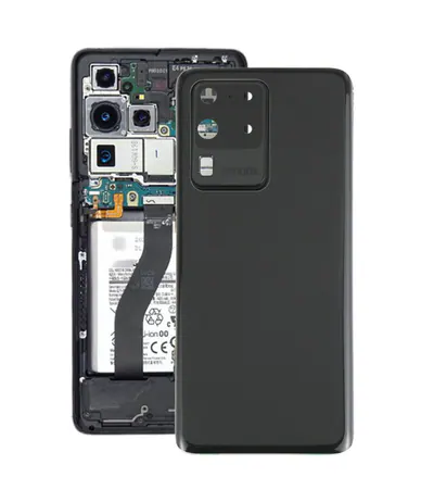 For Samsung Galaxy S20 Ultra Battery Back Cover with Camera Lens Cover (Black)