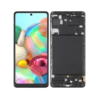 OLED LCD Screen for Samsung Galaxy A71 SM-A715(6.39 inch) Digitizer Full Assembly with Frame (Black)