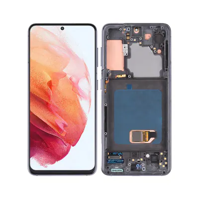 Original Super AMOLED LCD Screen For Samsung Galaxy S21 4G/S21 5G SM-G990 SM-G991 Digitizer Full Assembly with Frame (Black)