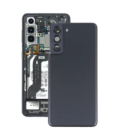 For Samsung Galaxy S21 5G Battery Back Cover with Camera Lens Cover (Black)