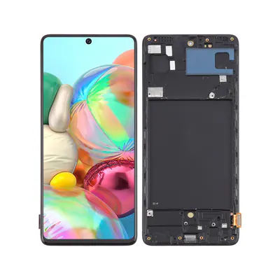 For Samsung Galaxy A71 4G SM-A715F 6.43 inch OLED LCD Screen Digitizer Full Assembly with Frame (Black)