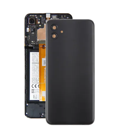 For Samsung Galaxy A04 SM-A045F Back Cover with Camera Lens Cover(Black)