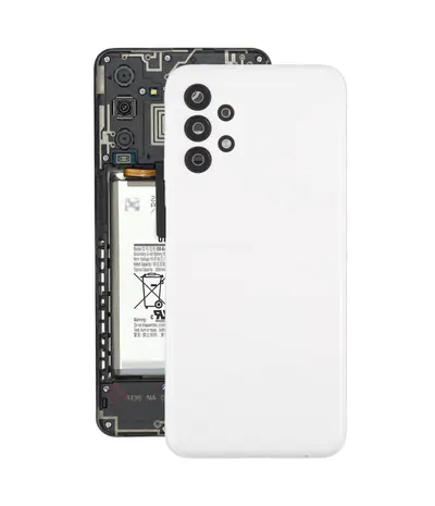 For Samsung Galaxy A13 SM-A135F Back Cover with Camera Lens Cover(White)