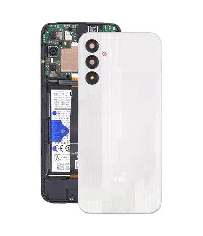 For Samsung Galaxy A14 SM-A145F Back Cover with Camera Lens Cover(Silver)