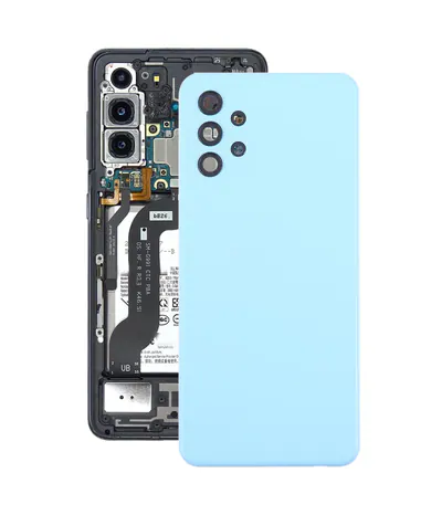 For Samsung Galaxy A32 4G SM-A325F Battery Back Cover with Camera Lens Cover(Blue)