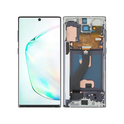 TFT Material LCD Screen for Samsung Galaxy Note10 Digitizer Full Assembly With Frame/Handwriting, Not Supporting Fingerprint Identification(Black)