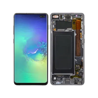 Original Super AMOLED LCD Screen for Samsung Galaxy S10+ Digitizer Full Assembly with Frame (Black)