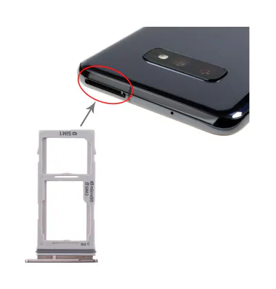 For Galaxy S10+ / S10 / S10e SIM Card Tray + SIM Card Tray / Micro SD Card Tray (Black)