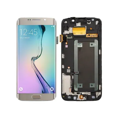 Original Super AMOLED LCD Screen For Samsung Galaxy S6 Edge SM-G925F Digitizer Full Assembly with Frame (Gold)