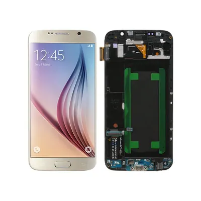 Original Super AMOLED LCD Screen For Samsung Galaxy S6 SM-G920F Digitizer Full Assembly with Frame (Gold)
