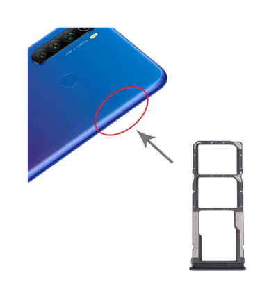 SIM Card Tray + SIM Card Tray + Micro SD Card Tray for Xiaomi Redmi Note 8T / Redmi Note 8 (Black)