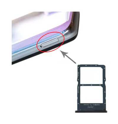 SIM Card Tray + NM Card Tray for Huawei P40 Lite (Black)