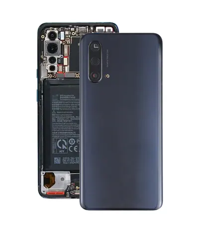 For OnePlus Nord CE 5G Battery Back Cover with Camera Lens Cover (Black)