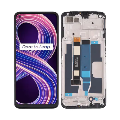 LCD Screen and Digitizer Full Assembly with Frame for OPPO Realme 8 5G(Black)