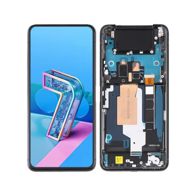Original 90Hz AMOLED LCD Screen for Asus Zenfone 7 Pro / Zenfone 7 ZS670KS ZS671KS Digitizer Full Assembly with Frame(Black)