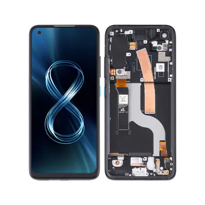 Original AMOLED LCD Screen for Asus Zenfone 8 ZS590KS Digitizer Full Assembly with Frame(Black)