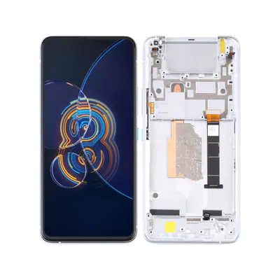 Original LCD Screen for Asus Zenfone 8 Flip ZS672KS Digitizer Full Assembly with Frame(Silver)