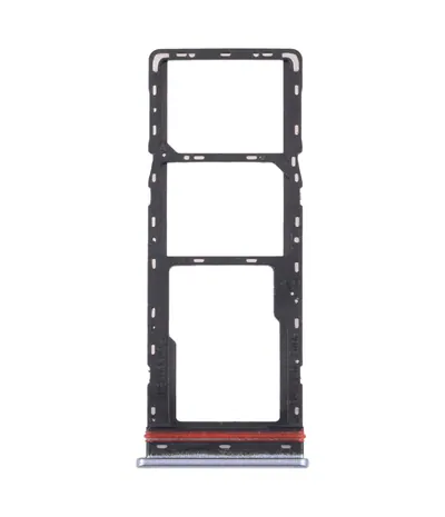 For Tecno Spark 7 Pro SIM Card Tray + SIM Card Tray + Micro SD Card Tray (Silver)